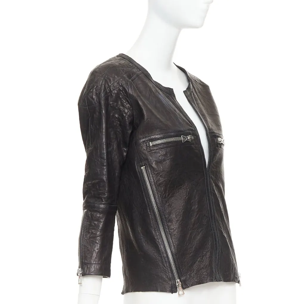 Isabel Marant Black Leather Leather Jacket Black Leather Good - Inside View