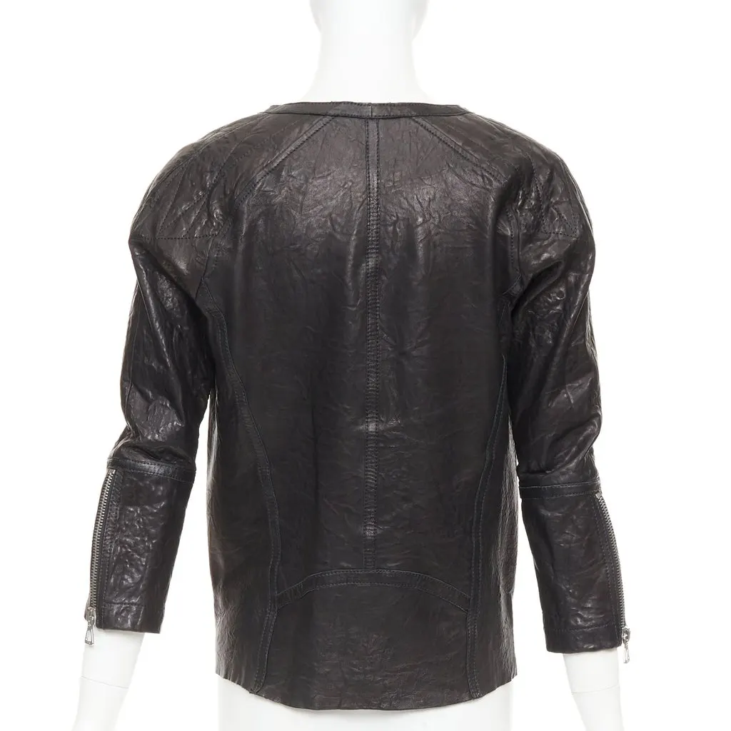 Isabel Marant Black Leather Leather Jacket Black Leather Good - Box View