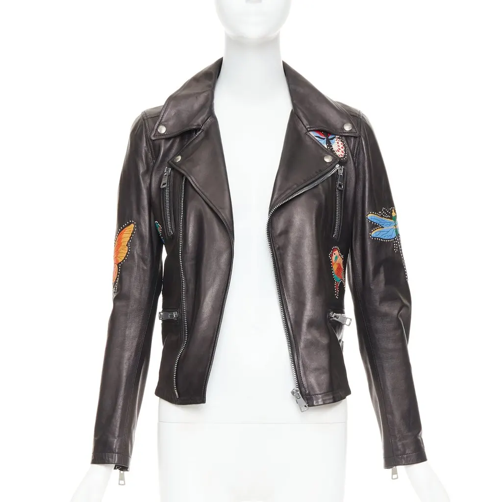 Gucci Black Leather Leather Jacket Black Leather Good - Back View
