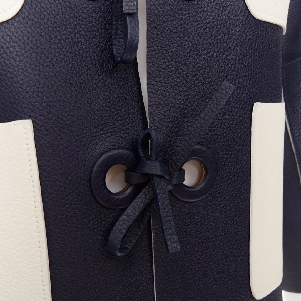 Louis Vuitton Navy Leather Leather Jacket Navy Leather Good - Back View