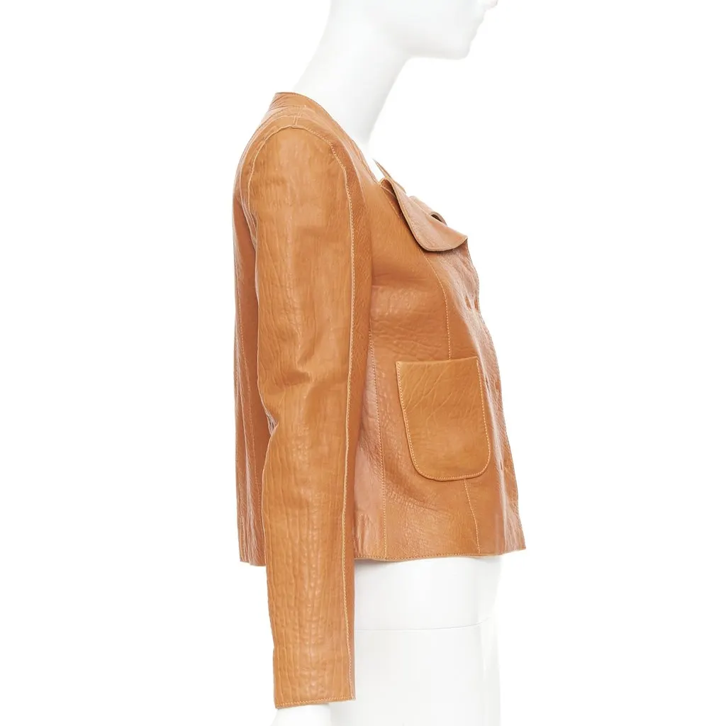 Carven Brown Leather Leather Jacket Brown Leather Good - Box View