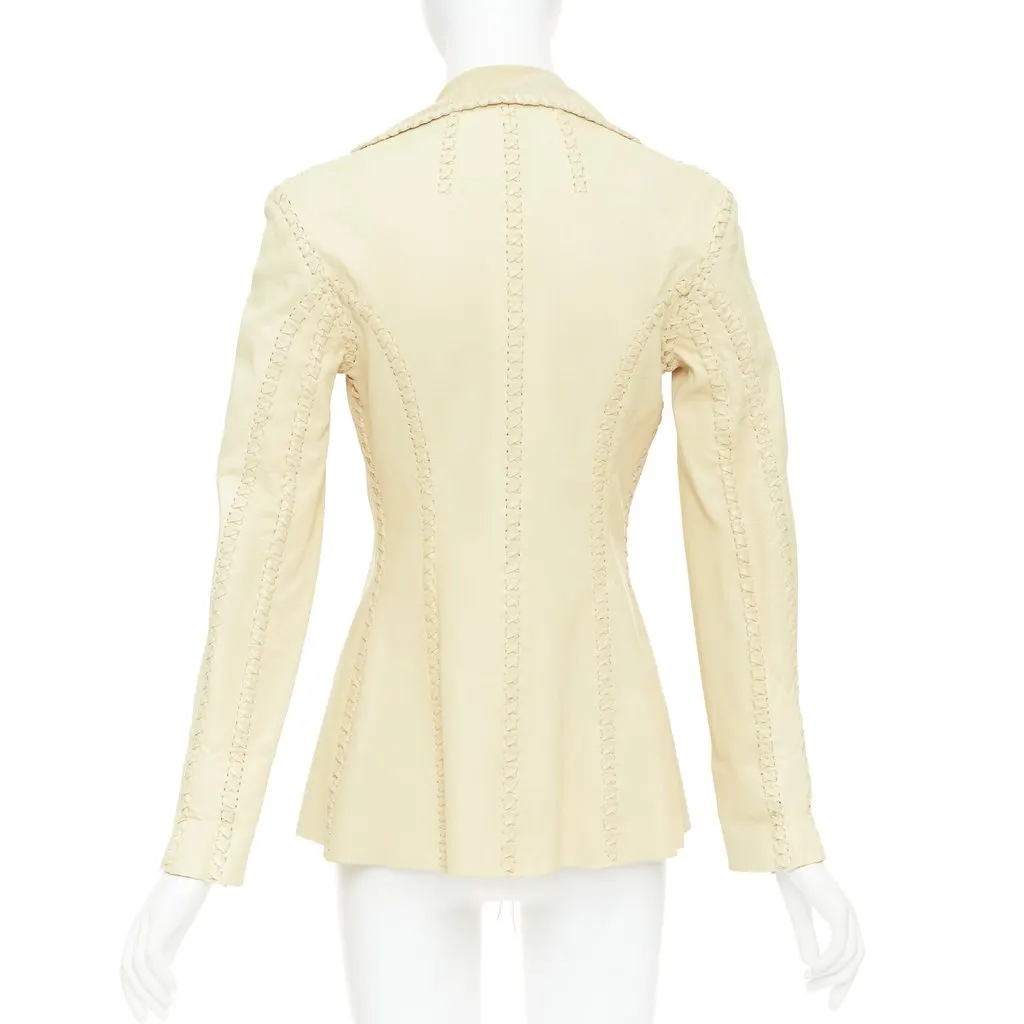 Ralph Lauren Beige Leather Leather Jacket Beige Leather Fair - Box View