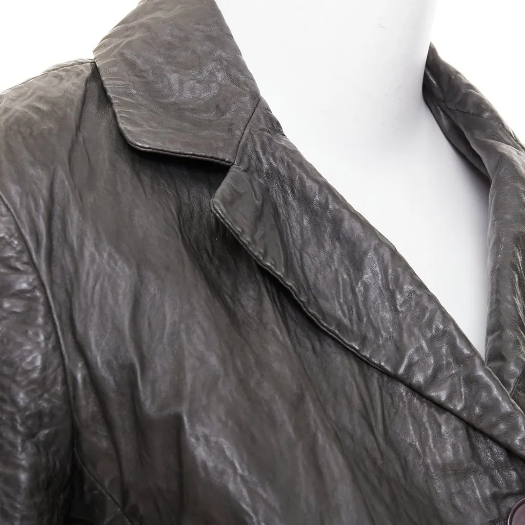 Donna Karan Brown Leather Leather Jacket Brown Leather Very good - Back View