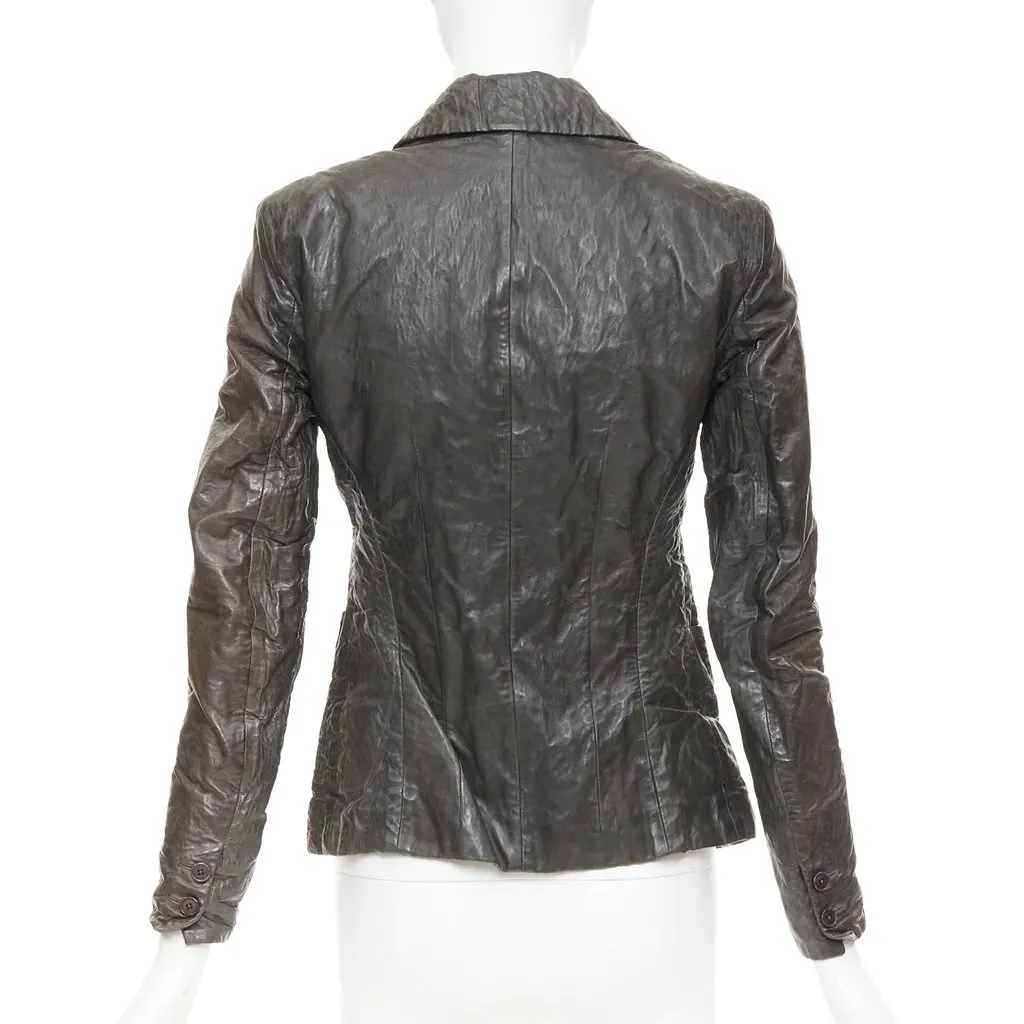 Donna Karan Brown Leather Leather Jacket Brown Leather Very good - Box View