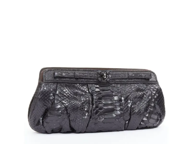Zagliani Black Leather Handbag Black Leather Fair - Inside View