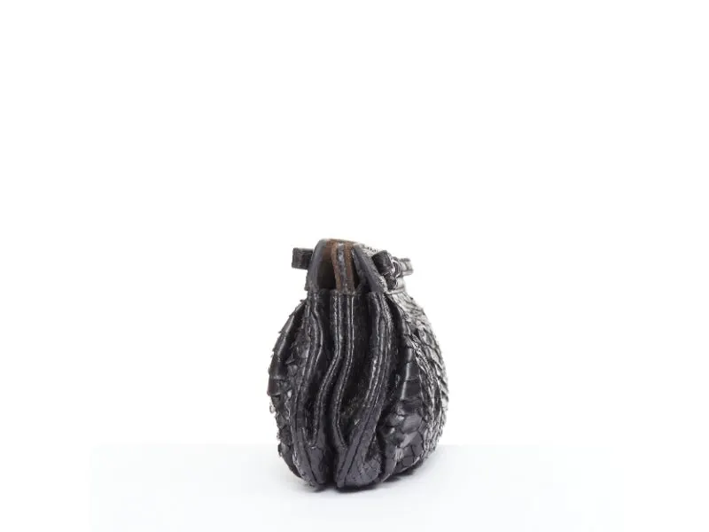 Zagliani Black Leather Handbag Black Leather Fair - Model View