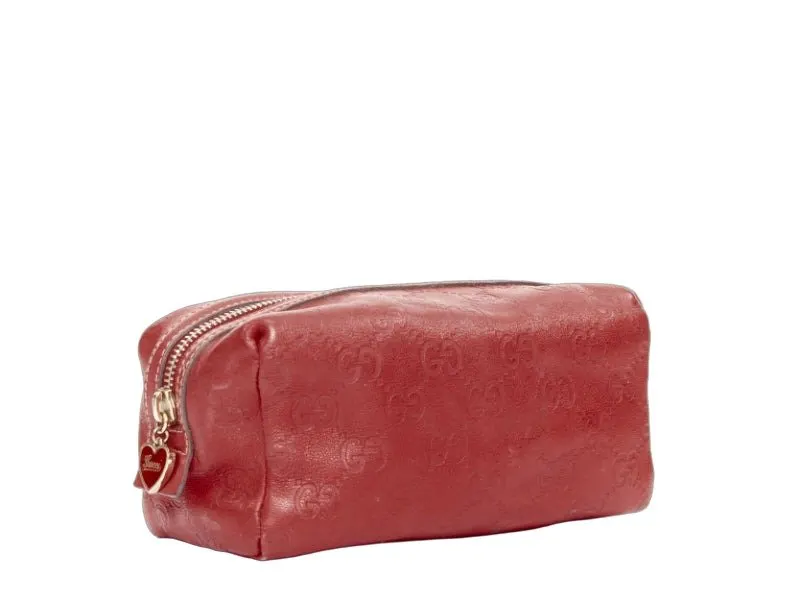 Gucci Red Leather Handbag Red Leather Fair - Front View