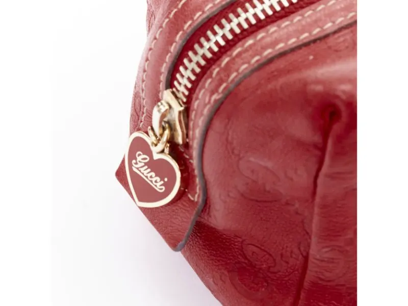 Gucci Red Leather Handbag Red Leather Fair - Back View