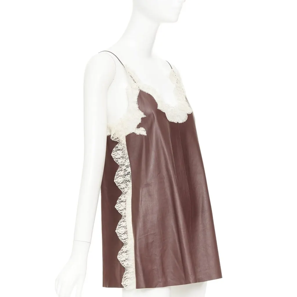 Dior Burgundy Leather Top Burgundy Leather Very good - Front View