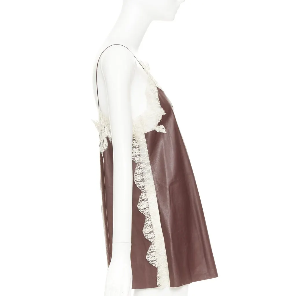 Dior Burgundy Leather Top Burgundy Leather Very good - Model View