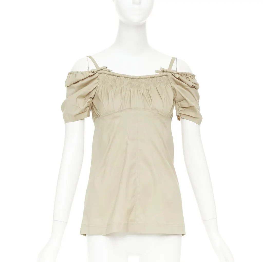 Prada Beige Cotton Top Beige Cotton Very good - Front View