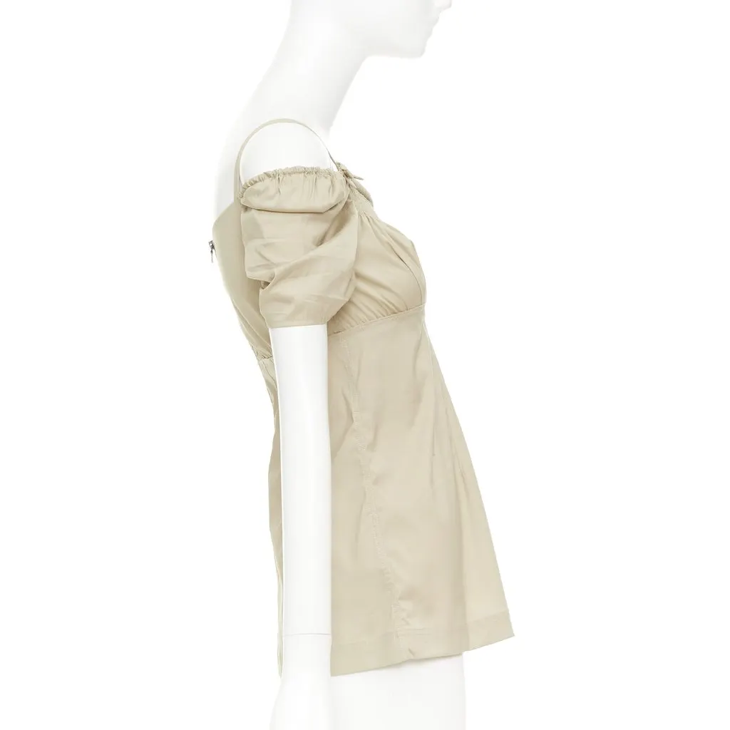 Prada Beige Cotton Top Beige Cotton Very good - Model View
