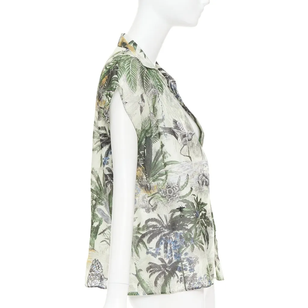 Dior Green Cotton Top Green Cotton Very good - Model View