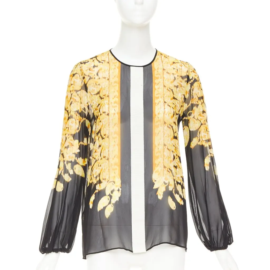 Giambattista Valli Yellow Silk Top Yellow Silk Good - Front View