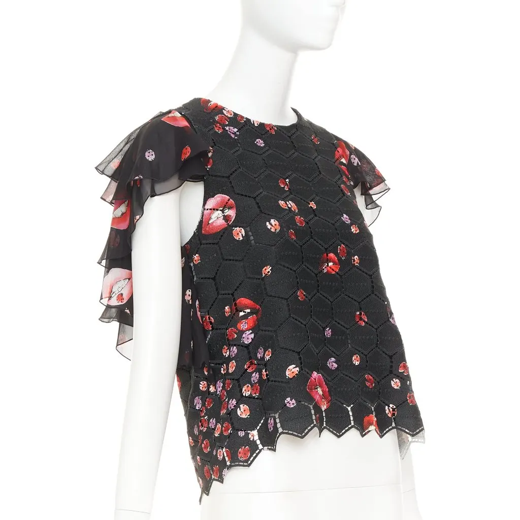 Giambattista Valli Black Polyester Top Black Polyester Very good - Front View