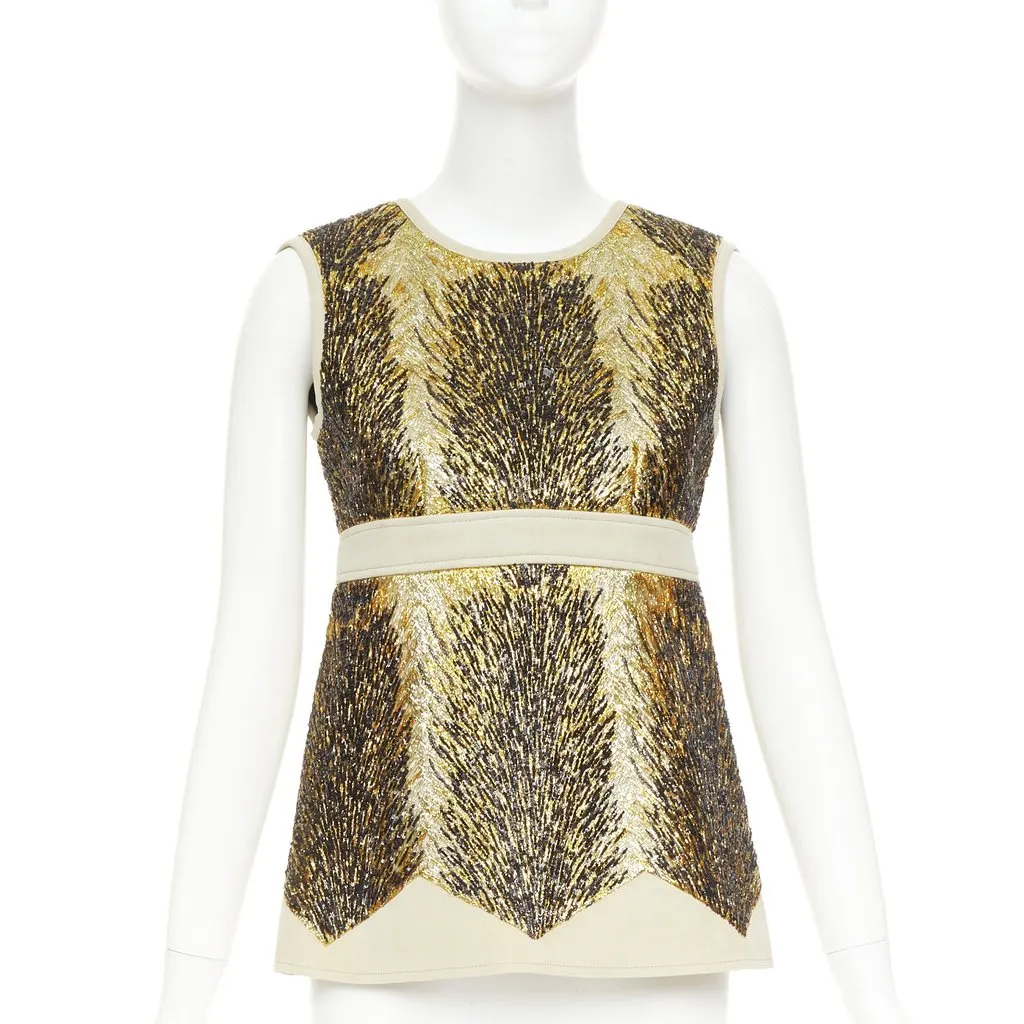 Louis Vuitton Gold Polyester Top Gold Polyester Very good - Front View