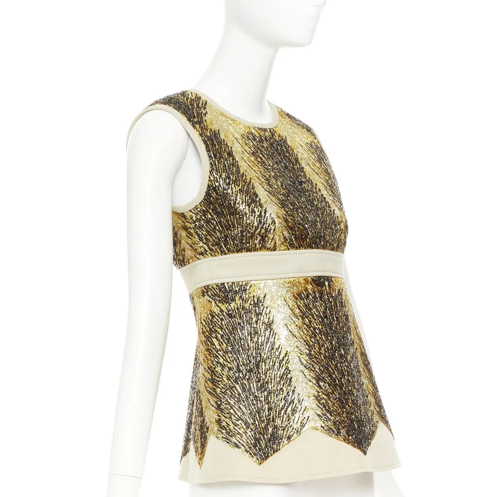 Louis Vuitton Gold Polyester Top Gold Polyester Very good - Inside View