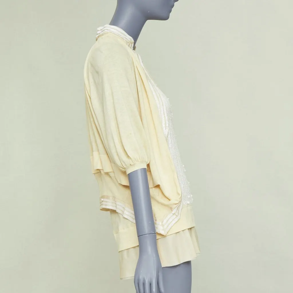 Sacai Ecru Cotton Knitwear Ecru Cotton Fair - Model View
