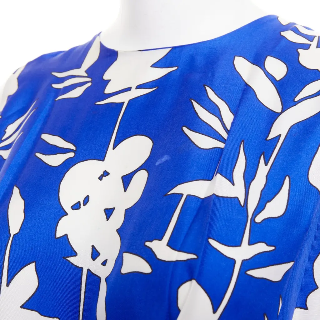 Marni Blue Silk Dress Blue Silk Fair - Back View