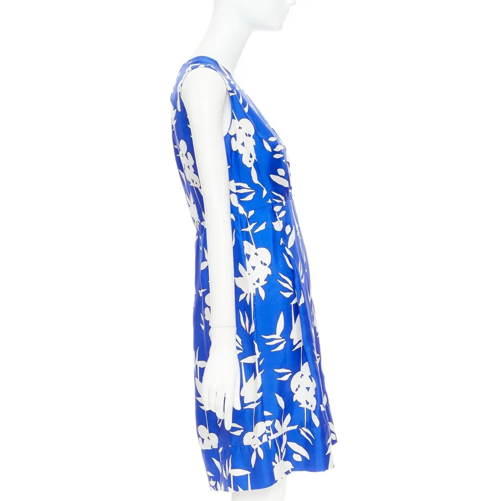 Marni Blue Silk Dress Blue Silk Fair - Model View