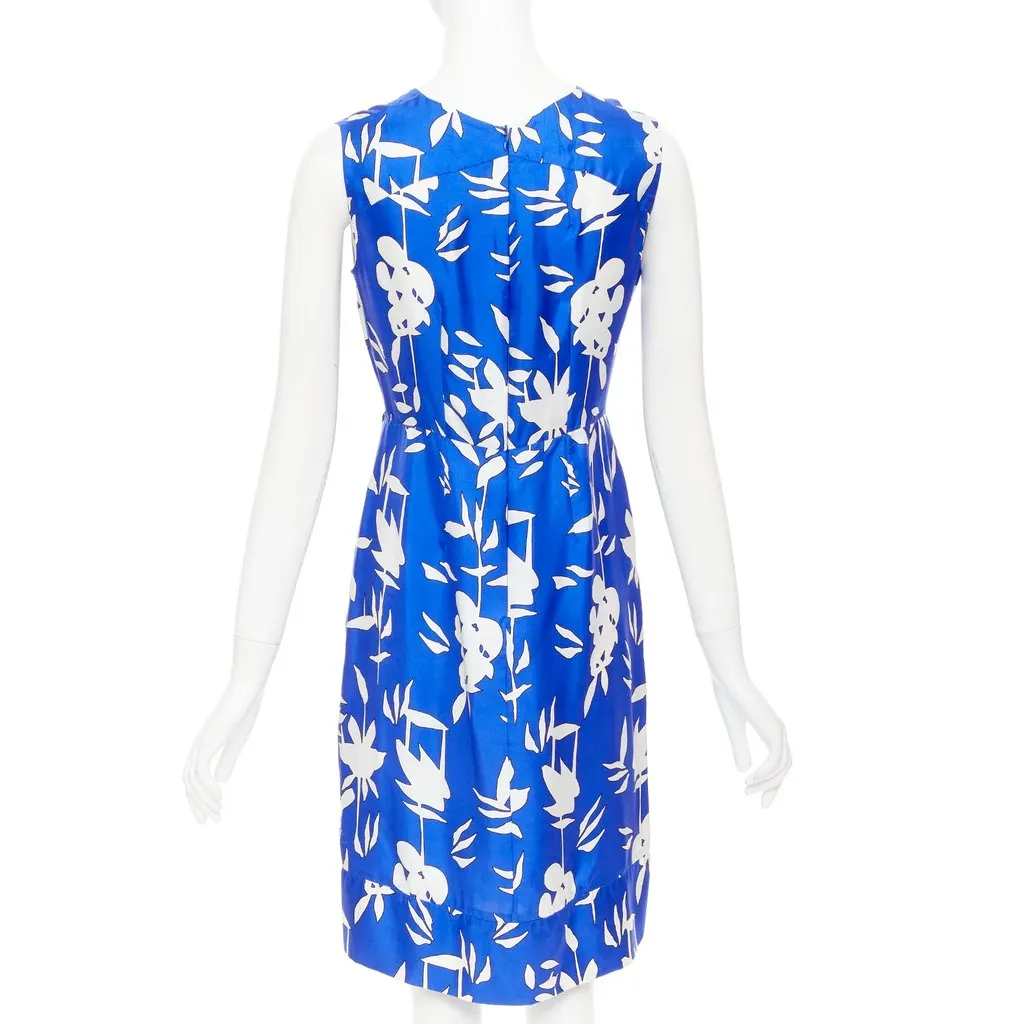 Marni Blue Silk Dress Blue Silk Fair - Box View