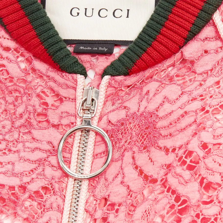 Gucci Pink Coat Pink Lace Very good - Back View