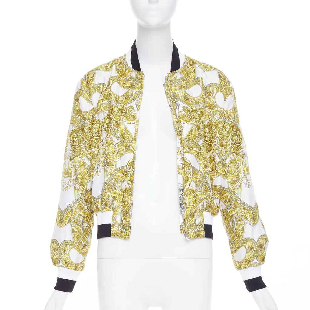 Versace White Silk Coat White Silk Never worn, with tag - Front View