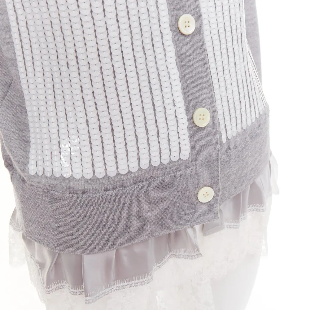 Sacai Grey Wool Knitwear Grey Wool Very good - Back View