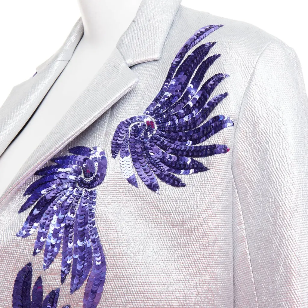 Dries Van Noten Silver Viscose Jacket Silver Viscose Very good - Back View