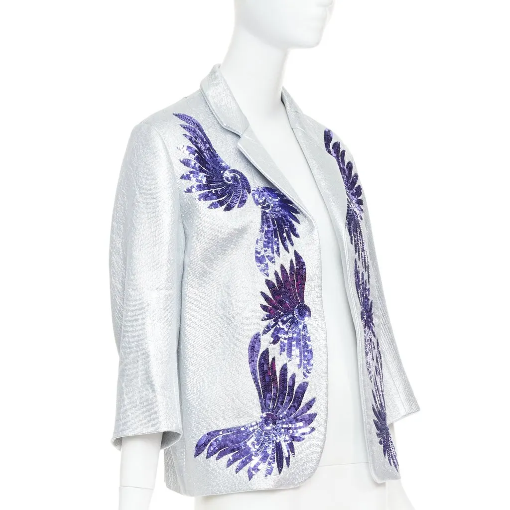 Dries Van Noten Silver Viscose Jacket Silver Viscose Very good - Inside View