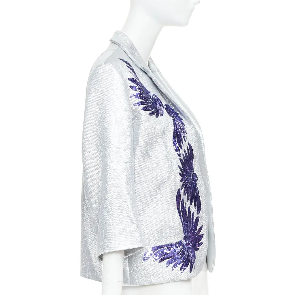 Dries Van Noten Silver Viscose Jacket Silver Viscose Very good - Model View