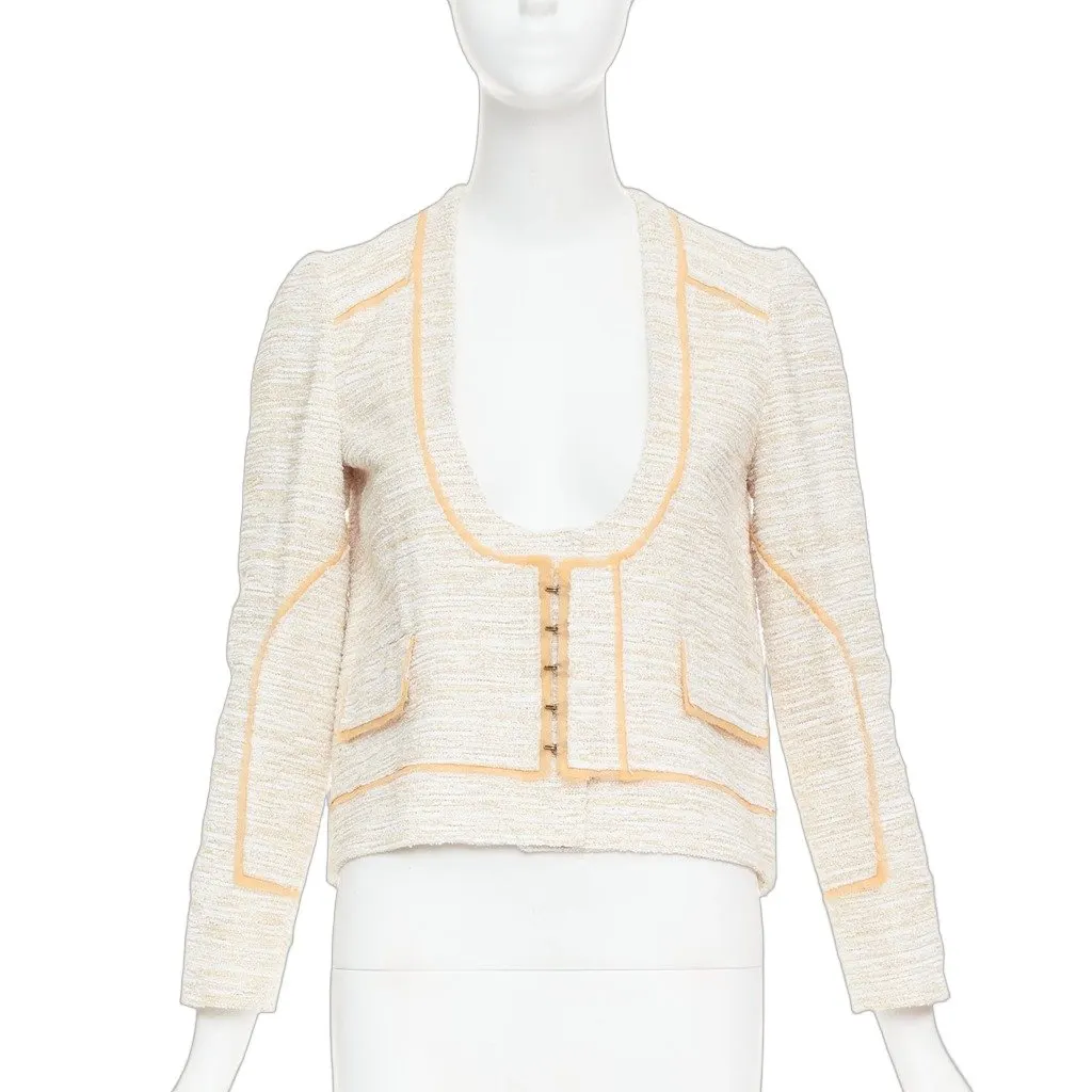 Proenza Schouler Orange Tweed Jacket Orange Tweed Very good - Front View