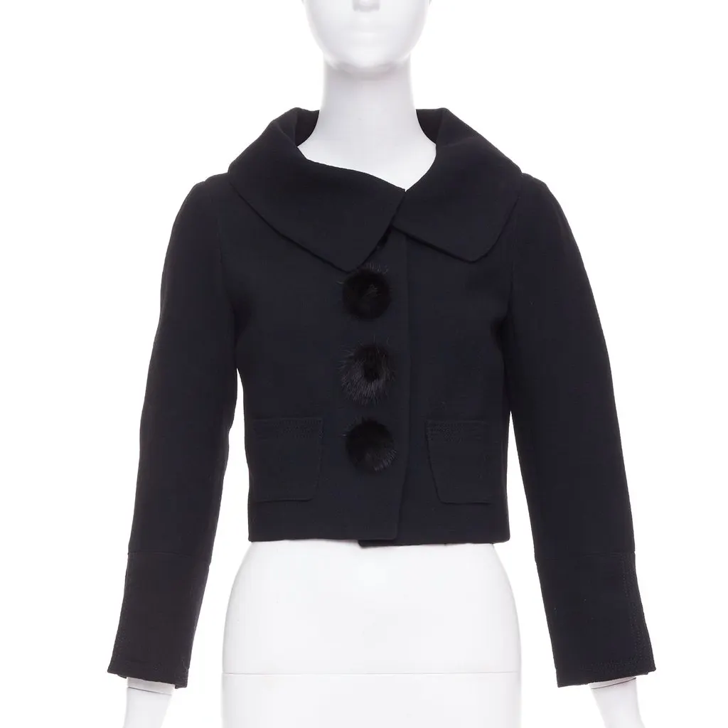 Louis Vuitton Black Wool Jacket Black Wool Very good - Front View