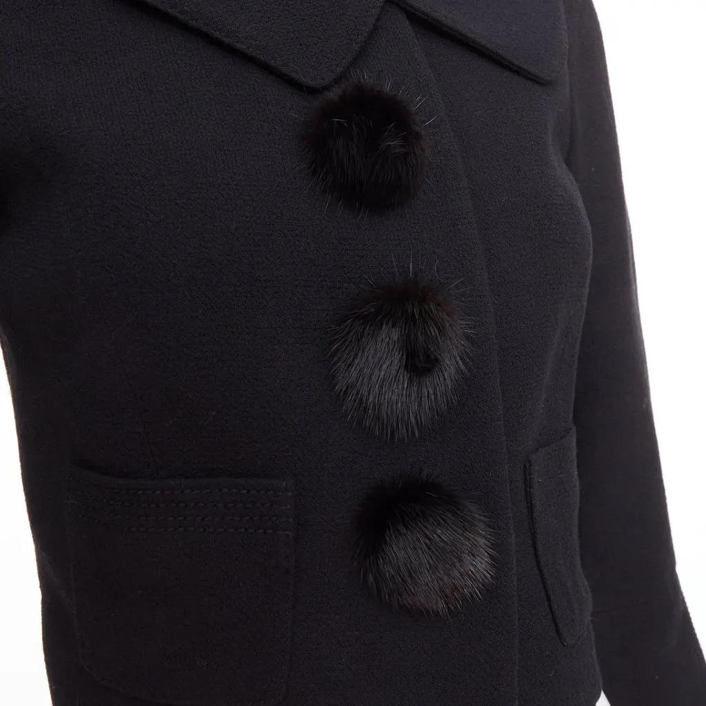 Louis Vuitton Black Wool Jacket Black Wool Very good - Back View