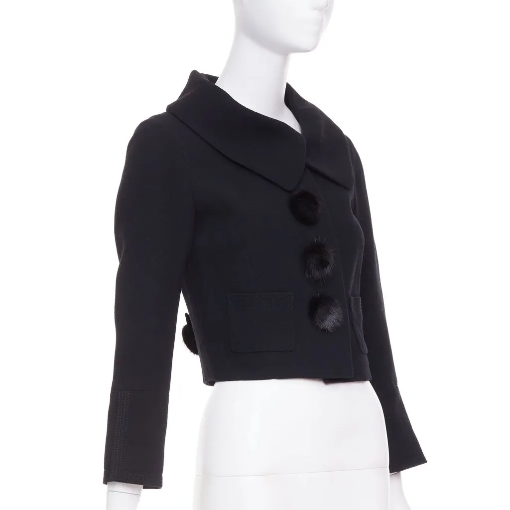 Louis Vuitton Black Wool Jacket Black Wool Very good - Model View