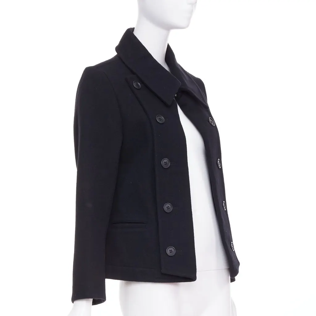 Limi Feu Black Wool Coat Black Wool Very good - Model View