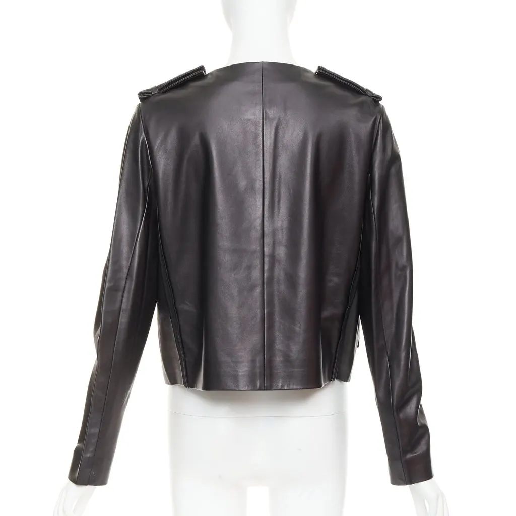 Prada Black Leather Leather Jacket Black Leather Fair - Box View