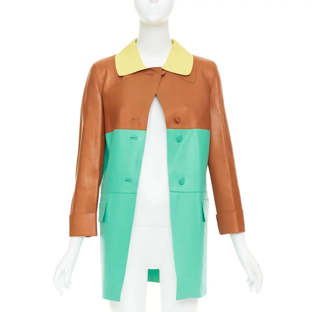 Marni Yellow Leather Leather Jacket Yellow Leather Good - Inside View