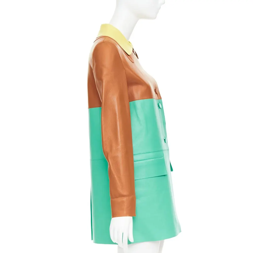 Marni Yellow Leather Leather Jacket Yellow Leather Good - Box View