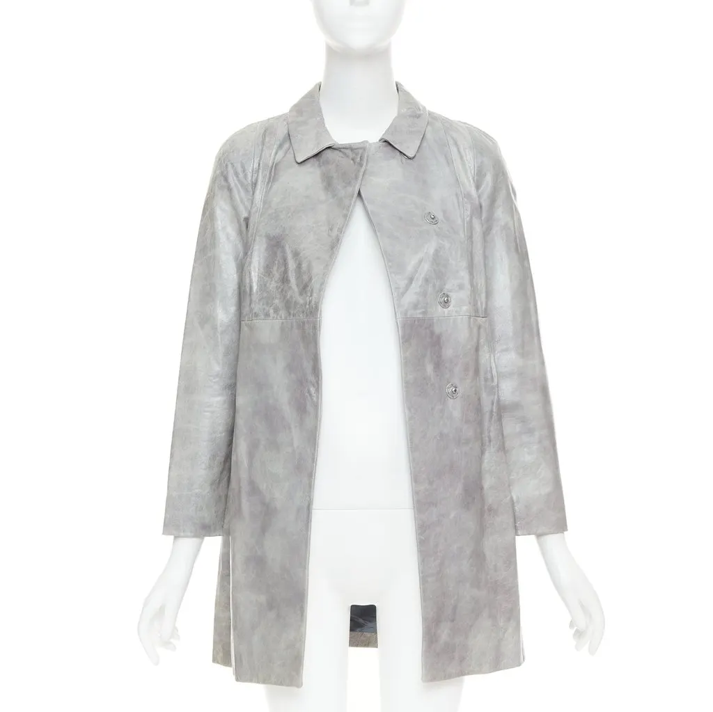 Miu Miu Grey Leather Leather Jacket Grey Leather Very good - Inside View