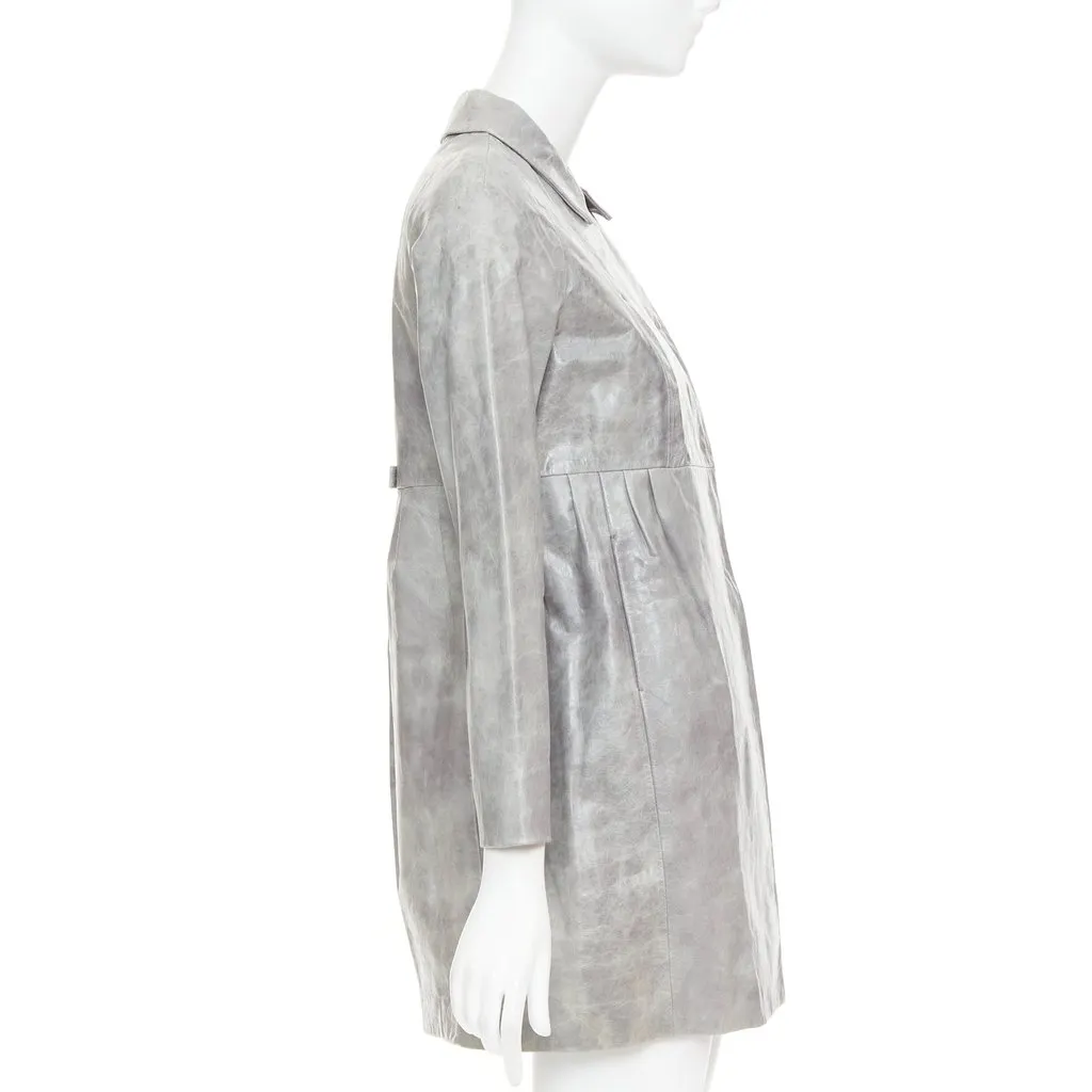 Miu Miu Grey Leather Leather Jacket Grey Leather Very good - Box View