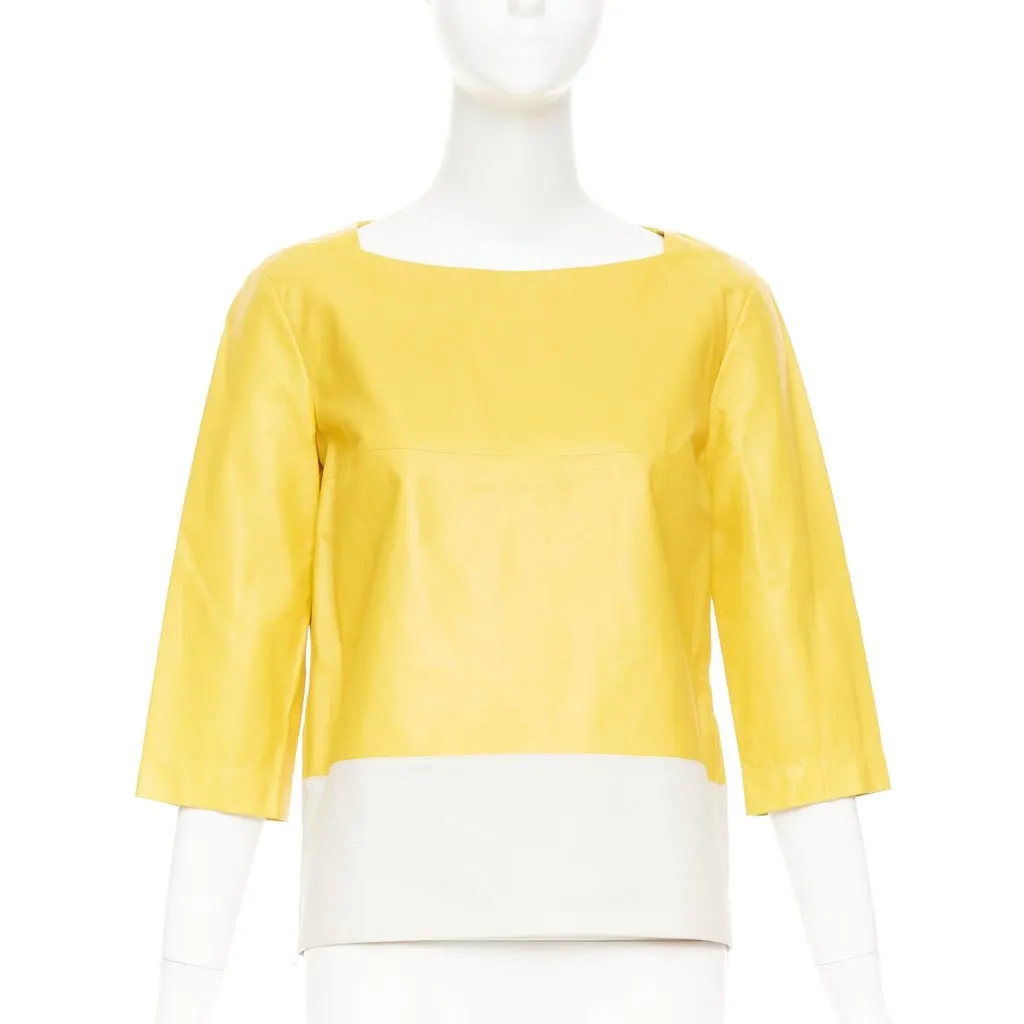 Marni Yellow Leather Top Yellow Leather Very good - Front View