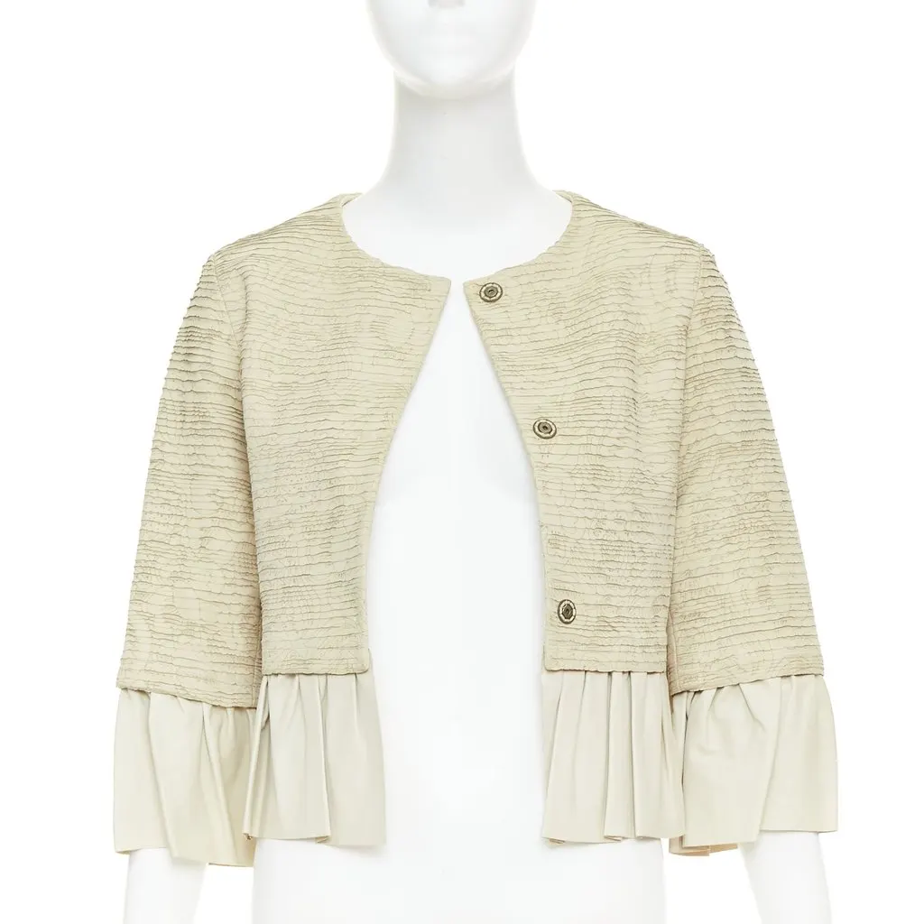 Valentino Beige Leather Leather Jacket Beige Leather Very good - Inside View