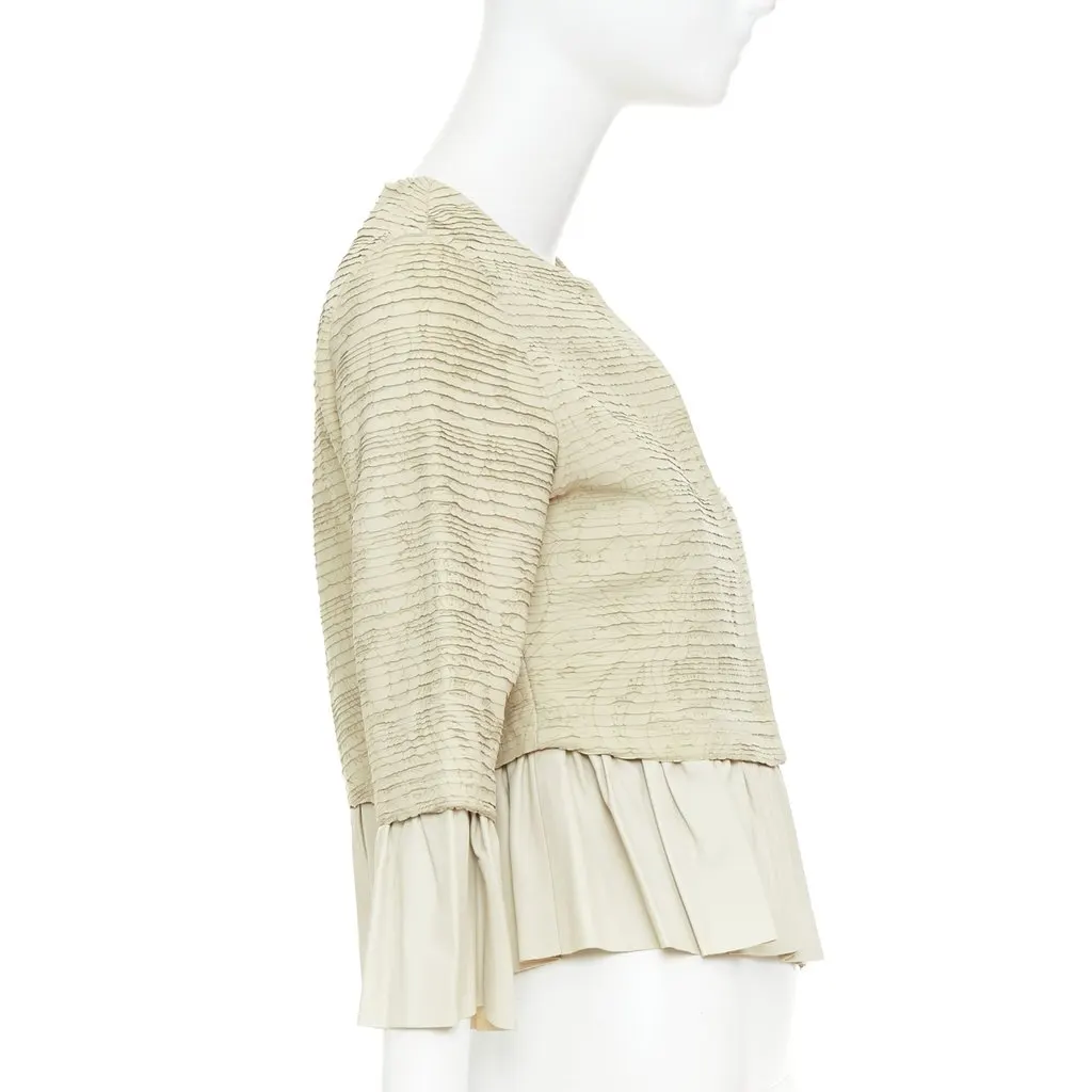 Valentino Beige Leather Leather Jacket Beige Leather Very good - Box View