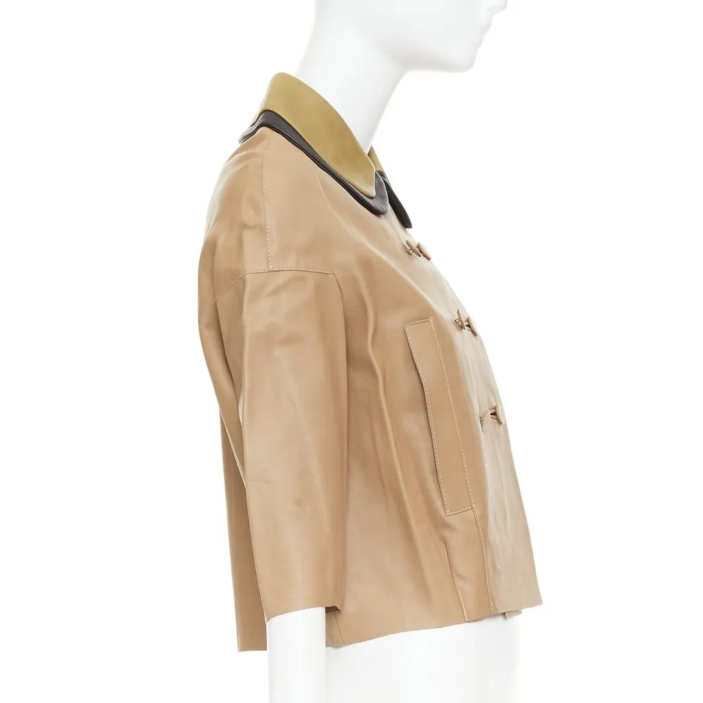 Marni Brown Leather Leather Jacket Brown Leather Very good - Box View