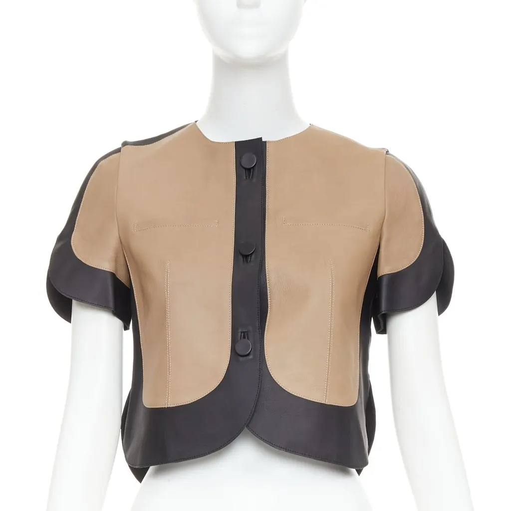 Marni Beige Leather Leather Jacket Beige Leather Very good - Front View