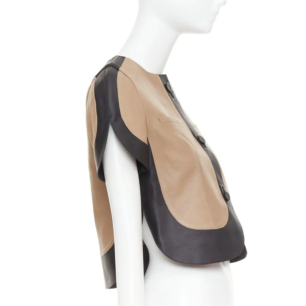 Marni Beige Leather Leather Jacket Beige Leather Very good - Model View