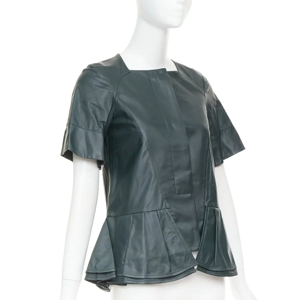 Marni Green Leather Leather Jacket Green Leather Good - Inside View