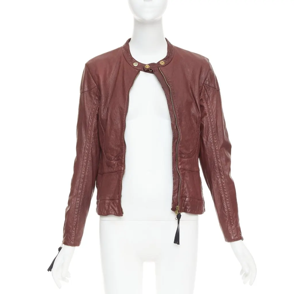 Marni Burgundy Leather Leather Jacket Burgundy Leather Good - Inside View