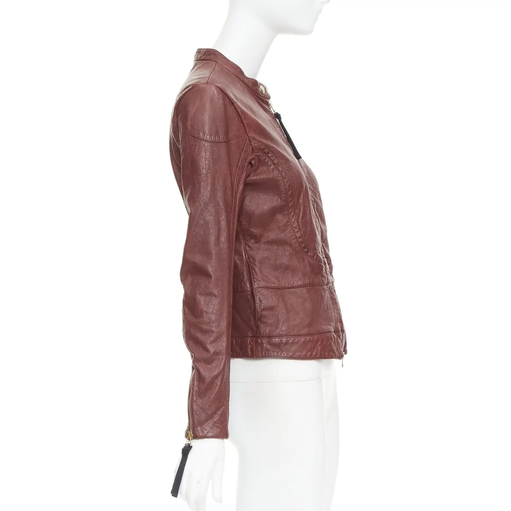 Marni Burgundy Leather Leather Jacket Burgundy Leather Good - Box View